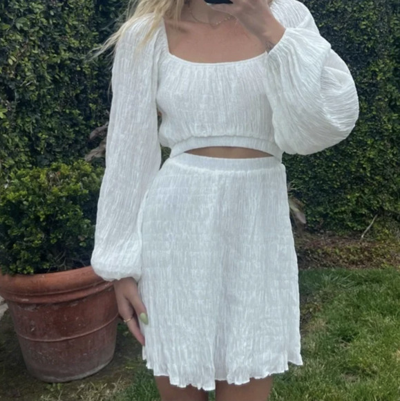 White Cutout Mini Dresses